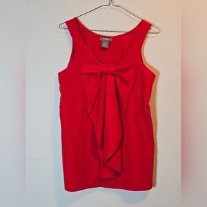 Neiman Marcus front bow detail sleeveless top color red size XS